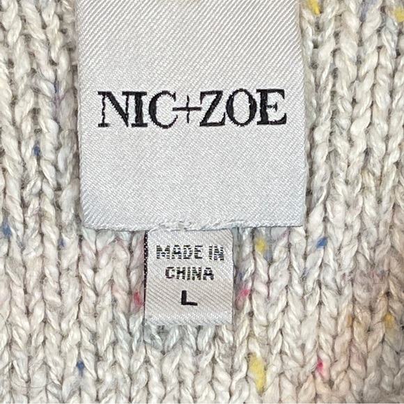 Nic & Zoe CALIFORNIA TIDES SWEATER STRIPE Crewneck Natural/Multi Size L NWOT - Picture 4 of 7
